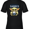 Baby Yoda Hugs The Buffalo Sabres Ice Hockey Youth T-Shirt –