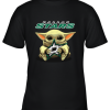 Baby Yoda Hugs The Dallas Stars Ice Hockey Youth T-Shirt –
