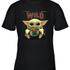Baby Yoda Hugs The Minnesota Wild Ice Hockey Youth T-Shirt –