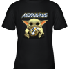 Baby Yoda Hugs The Nashville Predators Ice Hockey Youth T-Shirt –