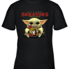 Baby Yoda Hugs The Ottawa Senators Ice Hockey Youth T-Shirt –