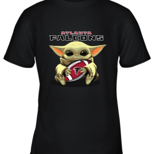 Baby Yoda Loves The Atlanta Falcons Star Wars NFL Youth T-Shirt –