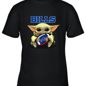 Baby Yoda Loves The Buffalo Bills Star Wars NFL Youth T-Shirt –