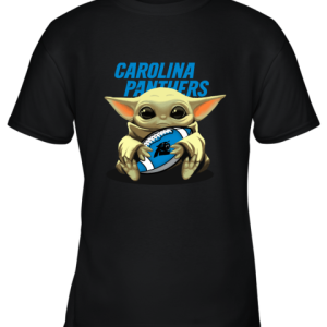 Baby Yoda Loves The Carolina Panthers Star Wars NFL Youth T-Shirt –
