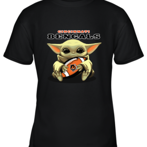 Baby Yoda Loves The Cincinnati Bengals Star Wars NFL Youth T-Shirt –