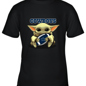 Baby Yoda Loves The Dallas Cowboys Star Wars NFL Youth T-Shirt –