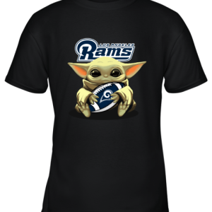 Baby Yoda Loves The Los Angeles Ram Star Wars NFL Youth T-Shirt –