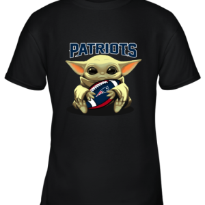 Baby Yoda Loves The New England Patriots Star Wars NFL Youth T-Shirt –