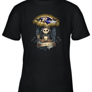 Baltimore Ravens Jack Skellington This Is Halloween NFL Youth T-Shirt –
