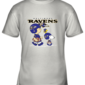 Baltimore Ravens Let’s Play Football Together Snoopy NFL Shirts Youth T-Shirt –