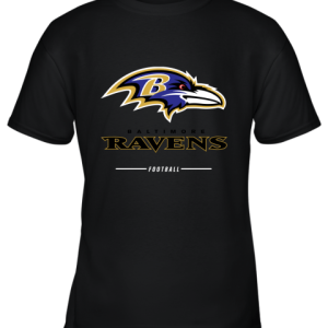 Baltimore Ravens NFL Pro Line Black Team Lockup Youth T-Shirt –