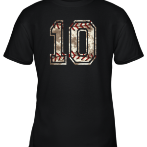 Baseball Jersey Number 10 Vintage Distressed Youth T Shirt 1
