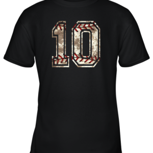 Baseball Jersey Number 10 Vintage Distressed Youth T Shirt 2