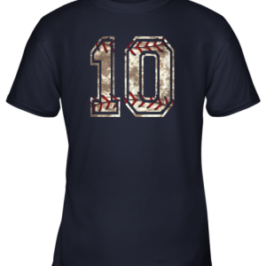 Baseball Jersey Number 10 Vintage Distressed Youth T Shirt 3