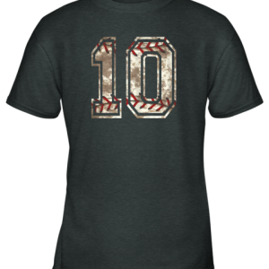 Baseball Jersey Number 10 Vintage Distressed Youth T Shirt 4