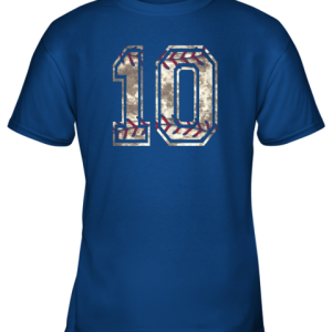 Baseball Jersey Number 10 Vintage Distressed Youth T Shirt 5