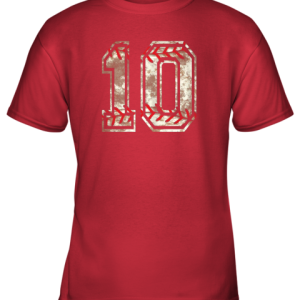 Baseball Jersey Number 10 Vintage Distressed Youth T Shirt 7