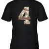 Baseball Jersey Number 4 t shirt Distressed Ball Youth T-Shirt –