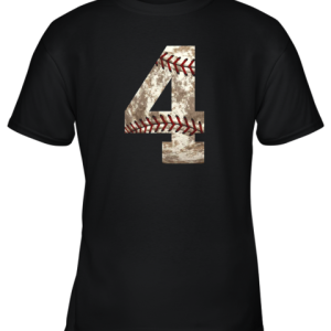 Baseball Jersey Number 4 t shirt Distressed Ball Youth T Shirt 2