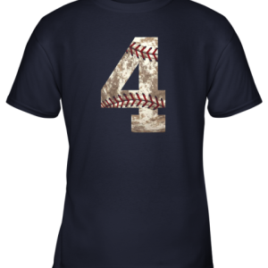 Baseball Jersey Number 4 t shirt Distressed Ball Youth T Shirt 3