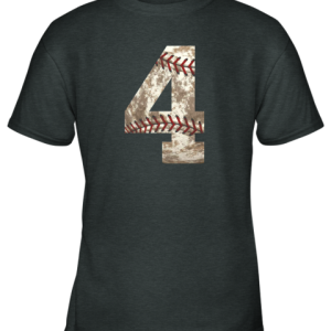 Baseball Jersey Number 4 t shirt Distressed Ball Youth T Shirt 4