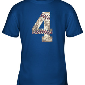 Baseball Jersey Number 4 t shirt Distressed Ball Youth T Shirt 5