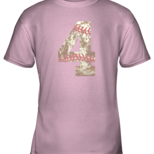 Baseball Jersey Number 4 t shirt Distressed Ball Youth T Shirt 6