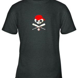 Baseball Jolly Roger Pirate Shirt Funny Skull Youth T Shirt 4