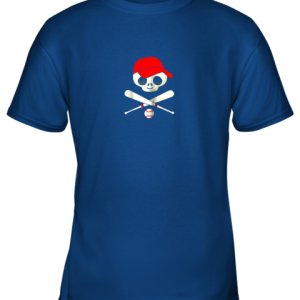 Baseball Jolly Roger Pirate Shirt Funny Skull Youth T Shirt 5