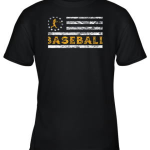 Baseball Lovers Vintage American Betsy Ross Flag Softball Youth T Shirt 2