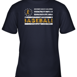 Baseball Lovers Vintage American Betsy Ross Flag Softball Youth T Shirt 3