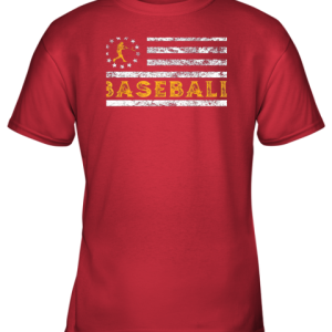 Baseball Lovers Vintage American Betsy Ross Flag Softball Youth T Shirt 7