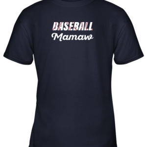 Baseball Mamaw Grandparent Supporter Youth T Shirt 3