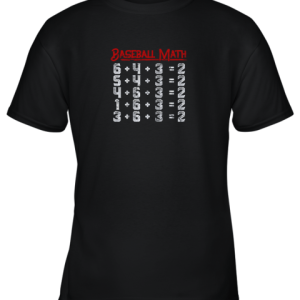 Baseball Math Double Play Youth T Shirt 1