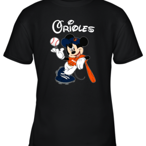Baseball Mickey Team Baltimore Orioles Youth T-Shirt –