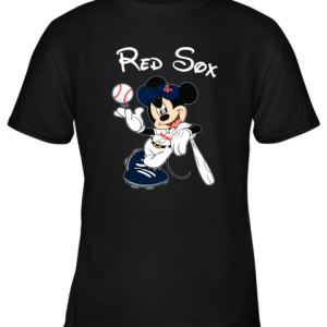 Baseball Mickey Team Boston Red Sox Youth T-Shirt –