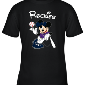 Baseball Mickey Team Colorado Rockies Youth T-Shirt –