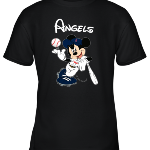Baseball Mickey Team Los Angeles Angels Youth T-Shirt –