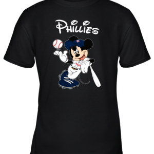 Baseball Mickey Team Philadelphia Phillies Youth T-Shirt –