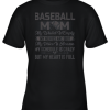 Baseball Mom My Wallet Is Empty But My Heart Is Full Youth T-Shirt –
