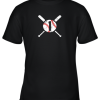 Baseball Number 1 One Shirt Distressed Softball Apparel Youth T-Shirt –