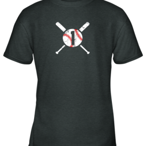 Baseball Number 1 One Shirt Distressed Softball Apparel Youth T Shirt 4