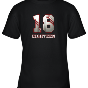 Baseball Number Player No 18 Jersey Youth T Shirt 1