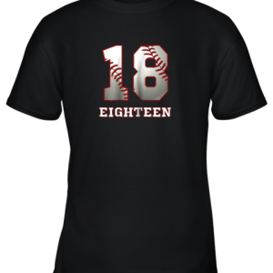 Baseball Number Player No 18 Jersey Youth T-Shirt - 1 Baseball Number Player No 18 Jersey Youth T Shirt 2