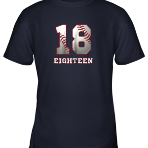 Baseball Number Player No 18 Jersey Youth T-Shirt - 2 Baseball Number Player No 18 Jersey Youth T Shirt 3