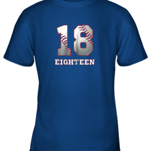 Baseball Number Player No 18 Jersey Youth T-Shirt - 4 Baseball Number Player No 18 Jersey Youth T Shirt 5