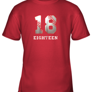 Baseball Number Player No 18 Jersey Youth T-Shirt - 6 Baseball Number Player No 18 Jersey Youth T Shirt 7