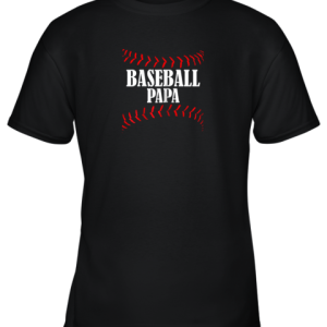 Baseball Papa Shirt Baseball Grandpa Grandfather Youth T-Shirt –