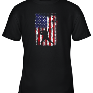 Baseball Pitcher 4th Of July Patriotic American USA Flag Youth T-Shirt –
