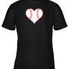 Baseball Player, Coach or Fan Heart Shaped Baseball Graphic Youth T-Shirt –